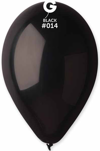 Gemar 12-Inch Black Latex Balloons #014, 50 Pack
