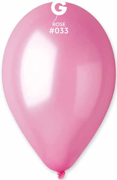 Gemar 12-Inch Metallic Rose #033 Latex Balloons, 50 Count