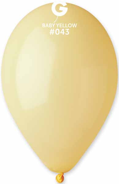 Gemar 12" Mustard/Baby Yellow #043 Latex Balloons, 50 Count