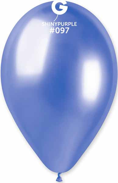 Gemar 13" Shiny Purple #097 Latex Balloons, 25 Count
