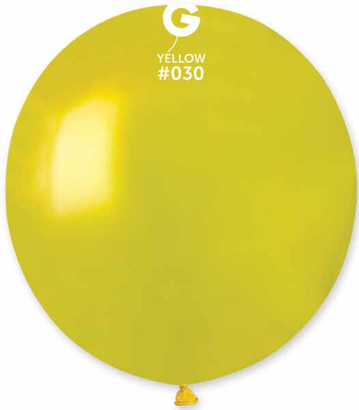 Gemar 19" Metallic Yellow #030 Latex Balloons, 25 Pack