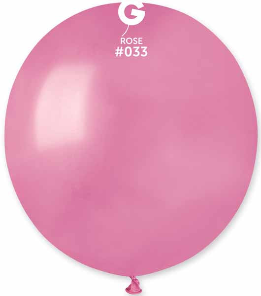 Gemar 19-Inch Metallic Rose #033 Latex Balloons, 25 Count