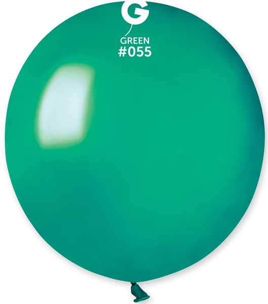 Gemar 19" Metallic Green Latex Balloons, 25 Pack
