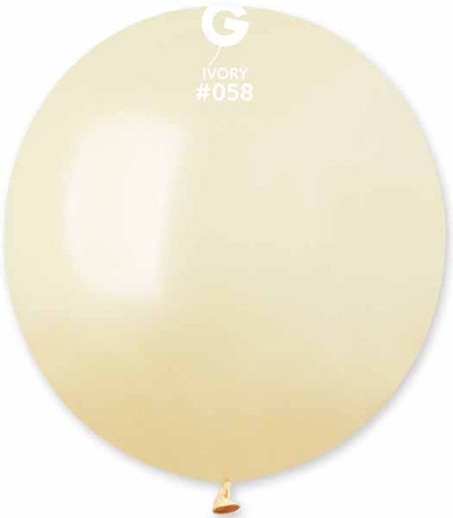 Gemar 19-Inch Metallic Ivory Latex Balloons, 25 Pack