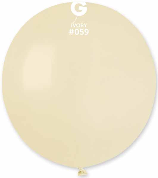 Gemar 19" Ivory Latex Balloons #059, 25 Count