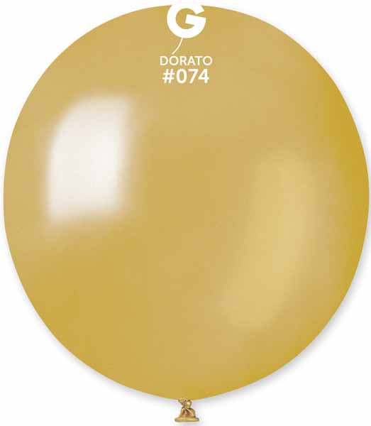 Gemar 19-Inch Metallic Gold Latex Balloons #074, 25 Count
