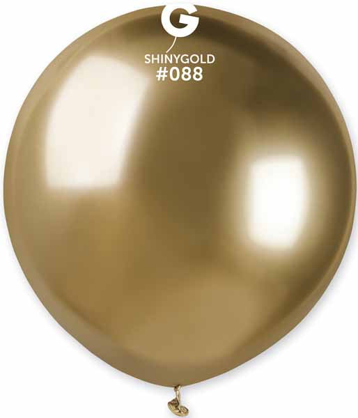 Gemar 19-Inch Shiny Gold #088 Latex Balloons, 25 Count