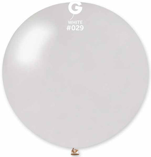 Gemar 31" Metallic White Latex Balloon #029, 1 Count