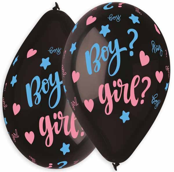 Gemar 13-Inch Black Boy/Girl? Latex Balloons, 50 Pack