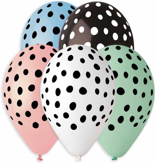 Gemar 13" Panda Spots Printed Latex Balloons, 50 Count