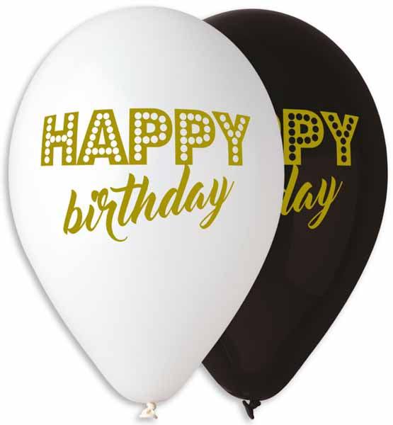 GEMAR 13" HAPPY BIRT HDAY GOLD PRINT 50/B