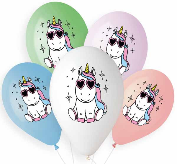 Gemar 13-Inch Unicorn Star Latex Balloons, 50 Count