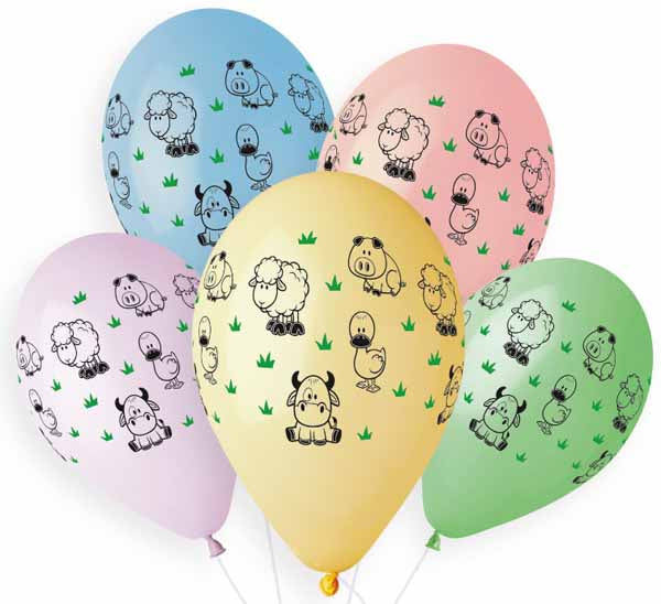 Gemar 13-Inch Assorted Animal Print Latex Balloons, 50 Count