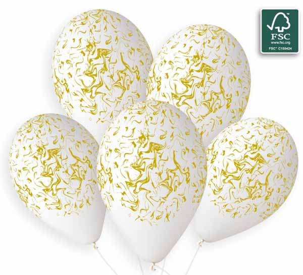 GEMAR 13" MARBLE WHITE GOLD INK 50/BG