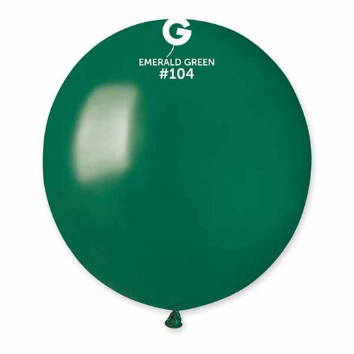 Gemar 19-Inch Emerald Green #104 Latex Balloons, 25 Count