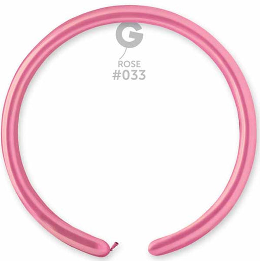 Gemar 260 Metallic Rose #033 Twisting Balloons, 50 Count