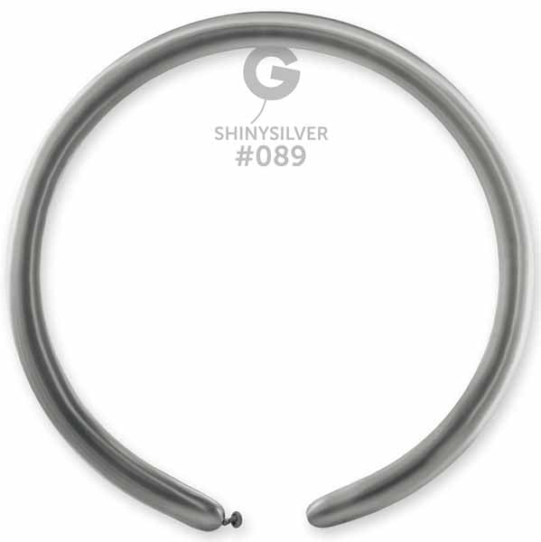Gemar 260 Shiny Silver #089 Twisting Balloons, 50 Count