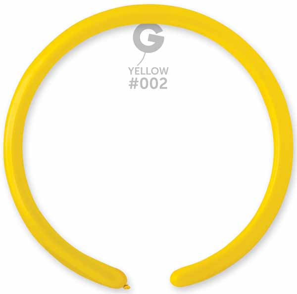 Gemar 160 Yellow #002 Twisting Balloons, 50 Count