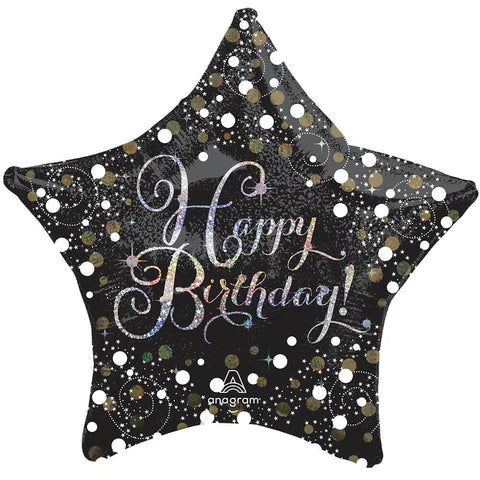 Sparkling Birthday Star 28" Balloon (3/Pk)