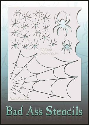 Graftobian Bad Ass Spiderz Face & Body Painting Stencil