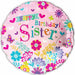 Happy Birthday Sister 18-Inch Foil Balloon