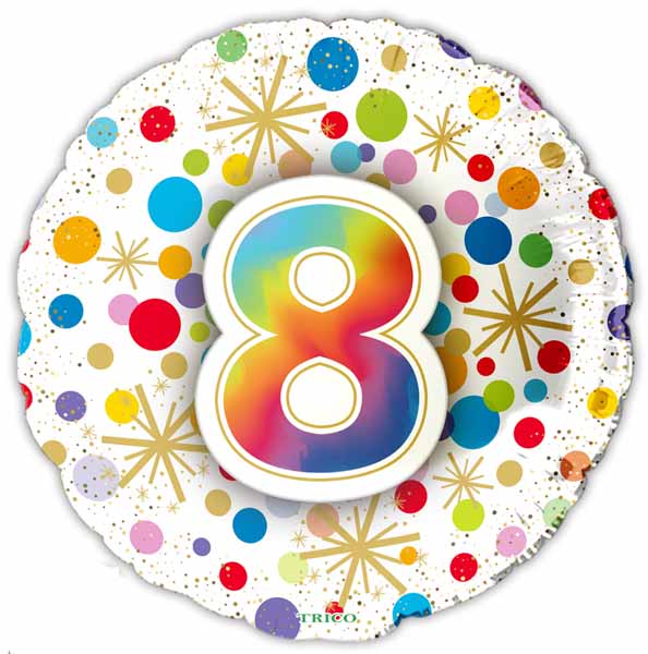 NUMBER BALLOONS "8" 18" 1/PKG