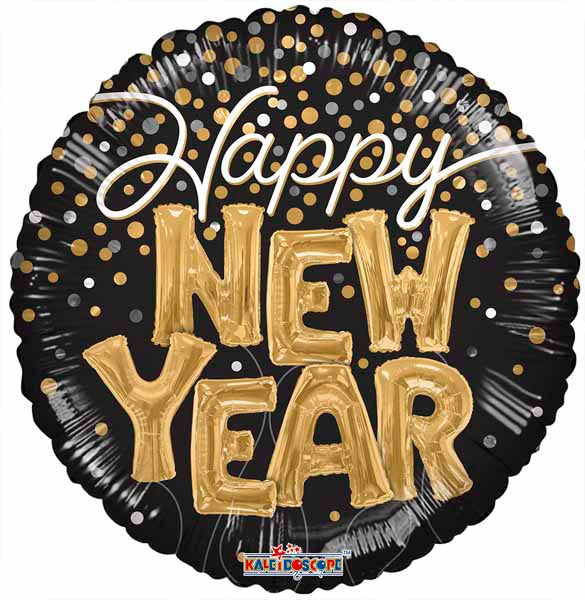 Happy New Year 9" Round Foil Balloon