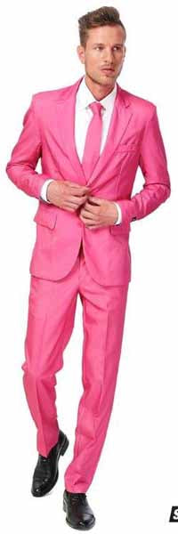 Suitmeister Men's Solid Pink Suit, XX-Large