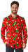 Suitmeister Men's Trees & Red Stars Christmas Shirt, Small