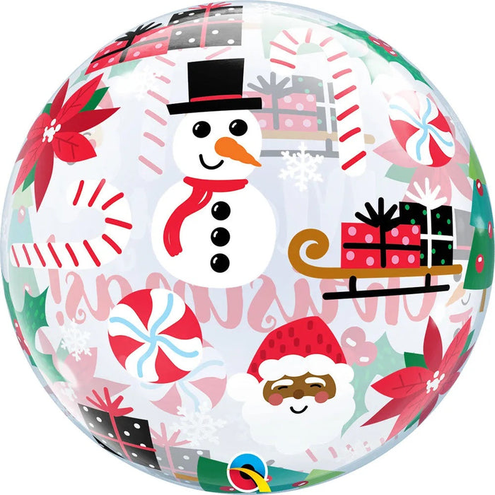 22" Everything Christmas Bubble Balloon - Festive Holiday Cheer (3/Pk)