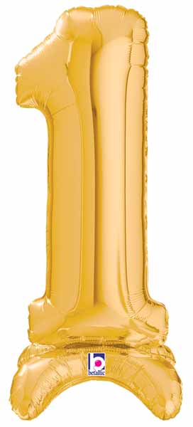 Megaloon Gold Number 1 Stand-Up Balloon, 25 Inch