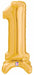 Megaloon Gold Number 1 Stand-Up Balloon, 25 Inch