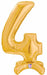 Megaloon Gold Number 4 Stand-Up Balloon, 25 Inch