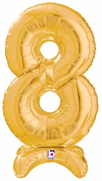 Megალoon Gold Number 8 Stand-Up Balloon, 25 Inch