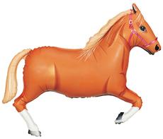 34-Inch Tan Horse Shaped Foil Balloon