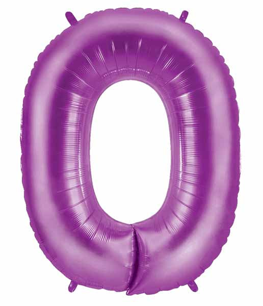 Megaloon Purple Number 0 Balloon, 40 Inch