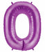 Megaloon Purple Number 0 Balloon, 40 Inch