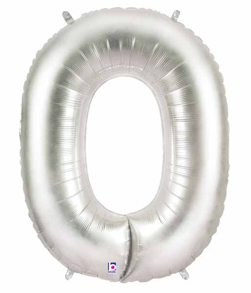 34-Inch Silver Number 0 Megaloon Balloon