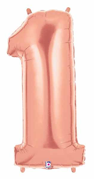 Megaloon Number 1 Rose Gold 34-Inch Balloon