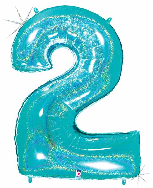 Megaloon Number 2 Holographic Balloon, 40 Inch