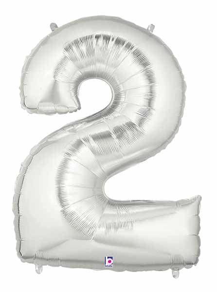 34-Inch Silver Number 2 Megaloon Balloon