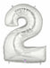 34-Inch Silver Number 2 Megaloon Balloon