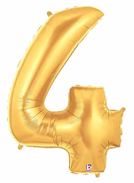 34-Inch Gold Number 4 Megaloon Balloon