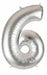 Megaloon Silver Number 6 Balloon, 34 Inch