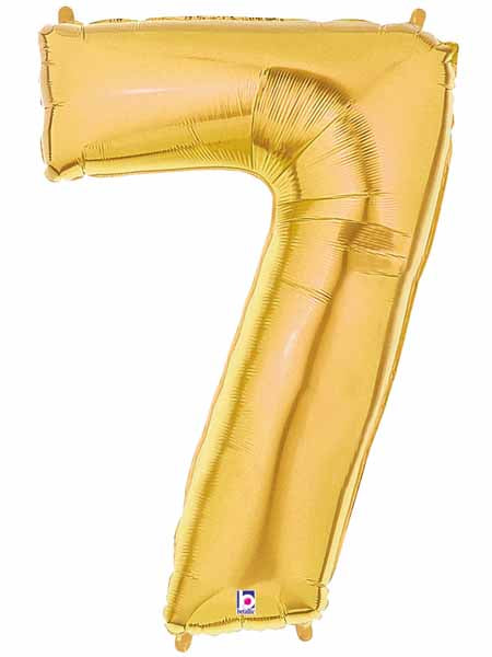 Megaloon Gold Number 7 Balloon, 34 Inch