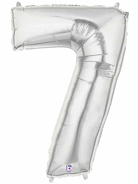 Megaloon Silver Number 7 Balloon, 34 Inch