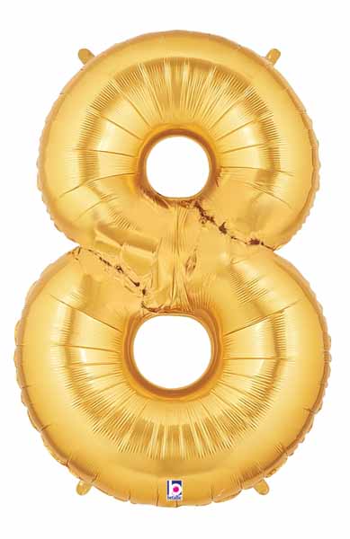 34-Inch Gold Number 8 Megaloon Balloon