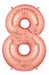 Megaloon Rose Gold Number 8 Balloon, 34 Inch