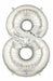 34-Inch Silver Number 8 Megaloon Balloon