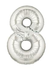 7-Inch Silver Megaloon Number 8 Balloon